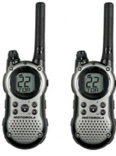 Motorola Silver 2-Way Radio w/20 Mile Range & 2 NIMH Recharg