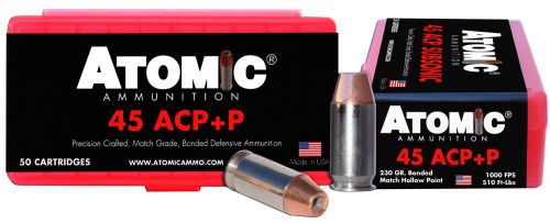 Atomic Pistol 45 ACP +P 230 gr Bonded Match Hollow Point 50 Bx/ 10 Cs