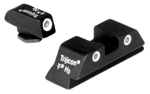 Trijicon Tritium Steel Night Sights Front & Rear For Glock 3 - GL12