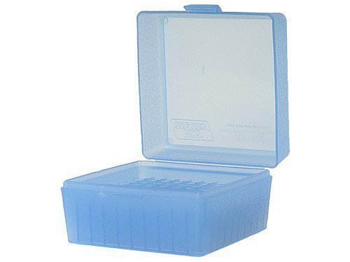 MTM 100 Round Blue Medium Rifle 243/308 Caliber Ammo Box