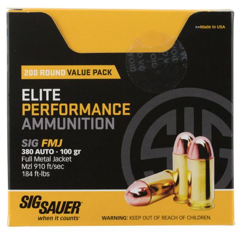 Sig Sauer E380B1200 Elite Ball .380 ACP (ACP) 100 GR Full Meta