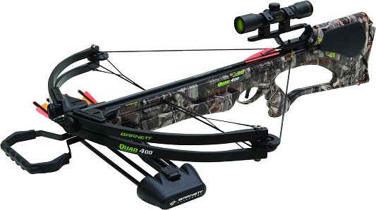 Barnett Quad 400 Crossbow/150 Lb Draw Weight/Red Dot Scope/R