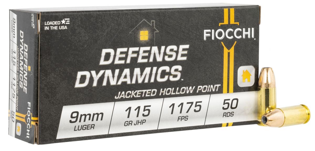 Fiocchi Pistol Shooting Dynamics Hollow Point 9mm Ammo 50 Round Box