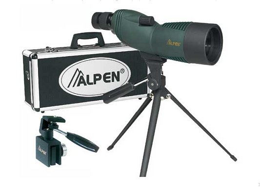 Alpen Waterproof Rubber Covered Spotting Scope w/Tripod & Ca