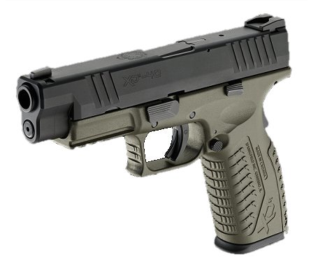 Springfield Armory 40S&W XD M/4.5 Barrel/OD Green/Black Fin