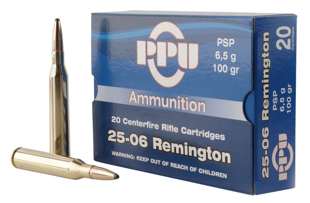 PPU Standard Rifle 25-06 Rem 100 gr Pointed Soft Point  20rd box