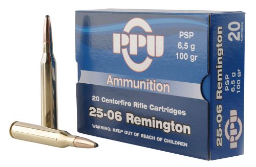 PPU PP2506P Standard Rifle 25-06 Rem 100 gr Pointed Soft Point  20rd box