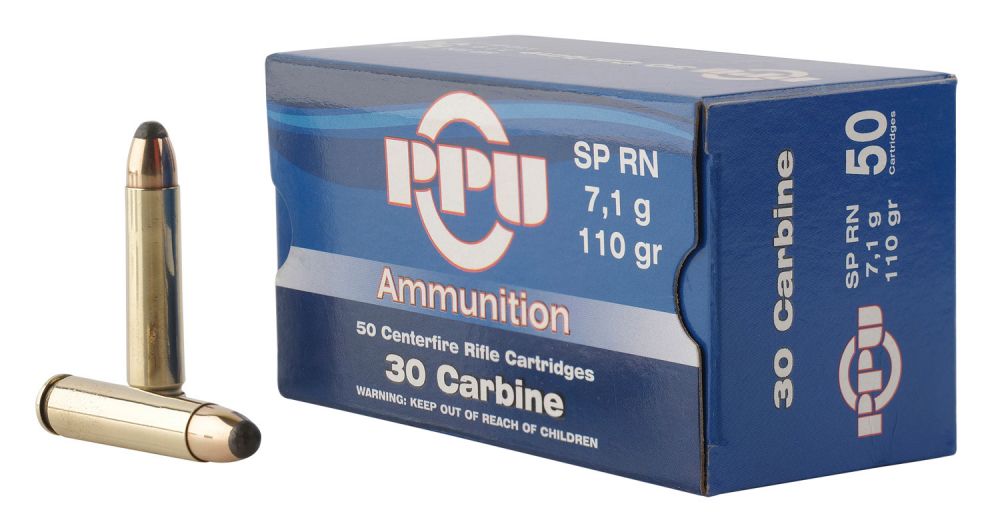 PPU Standard Rifle 30 Carbine 110 gr Soft Point 50rd box