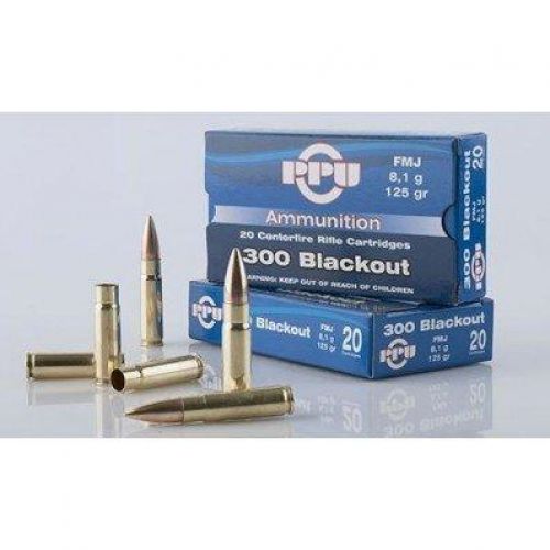 PPU Standard Rifle .300 Black  (7.62x35mm) 125 GR Hollow Point Boat Tail 20 Bx/ 50 Cs