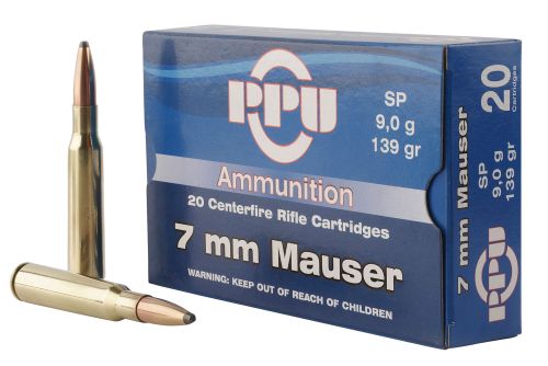 PPU Metric Rifle 7mm Mauser 139 gr Soft Point (SP) 20 Bx/ 10 Cs