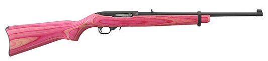 Ruger 10 + 1 22 LR w/Pink Laminated Stock/Blue Barrel