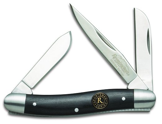 Remington Medium Stockman Folder Knife w/Black Laminated Woo