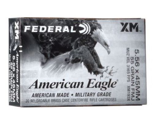 Federal 5.56 Remington 55 Grain Metal Case Boat-Tail, 20 rds