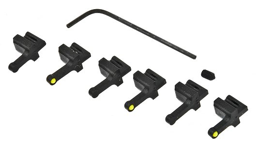 GSG Front Sight Kit 3 Yellow/3 Black With Key And Accessorie