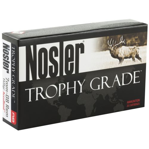 Nosler Trophy Grade Rifle Ammunition 7mm-08 Rem 140 gr AB 2825 fps - 20/box