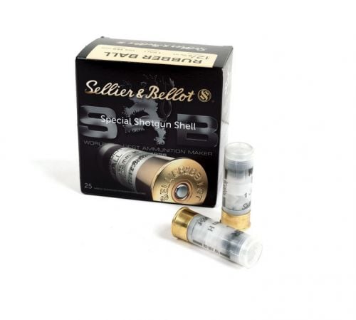Sellier & Bellot Less Lethal 12 Gauge Ammo Rubber Ball 25 Round Box