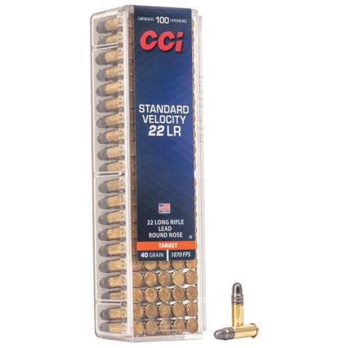 CCI Standard Velocity Lead Round Nose 22 Long Rifle Ammo 100 Round Box
