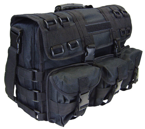 Peace Keeper SPOPCB Overnight Black 600D Polyester with PVC Lining, Handgun Pocket, Detachable Pockets & Removable Shoulder Stra