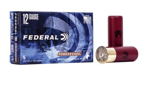 Federal Standard Power-Shok Lead Rifled Slug 12 Gauge Ammo 2.75 1 oz 5 Round Box