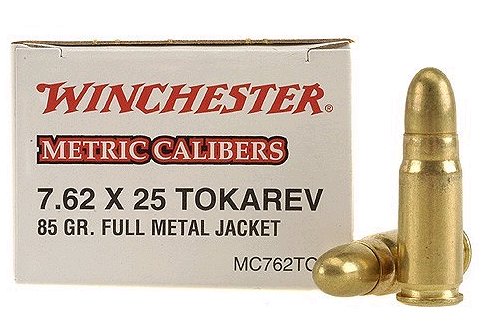 Winchester 7.62X25MM Tokarev Metric 85 Grain Full Metal Jack