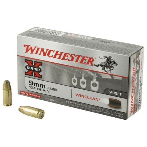 Winchester 9mm 124 Grain Win Clean Brass Enclosed Base