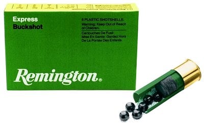 Remington Express Buckshot 12 Gauge Ammo 5 Round Box