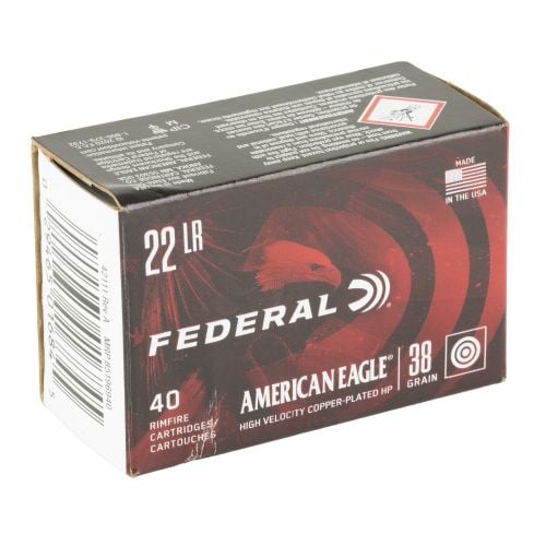 Federal American Eagle 22LR Copper Plated Hollow Point 38GR 40rd box