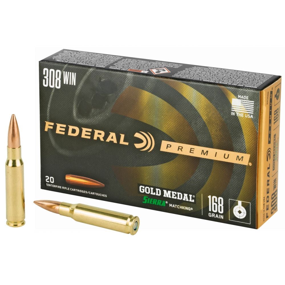 Federal Gold Medal .308 Winchester  Sierra MatchKing BTHP 168GR  20RD box