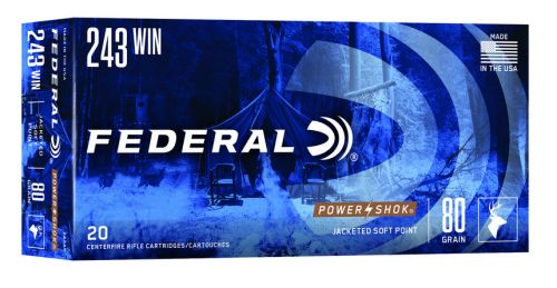 Federal Power-Shok Soft Point 20RD 80gr 243 Winchester