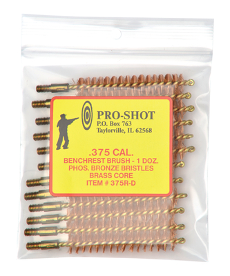 Brass Core-Bronze Bristle Rifle Length Bore Brush .375 Caliber