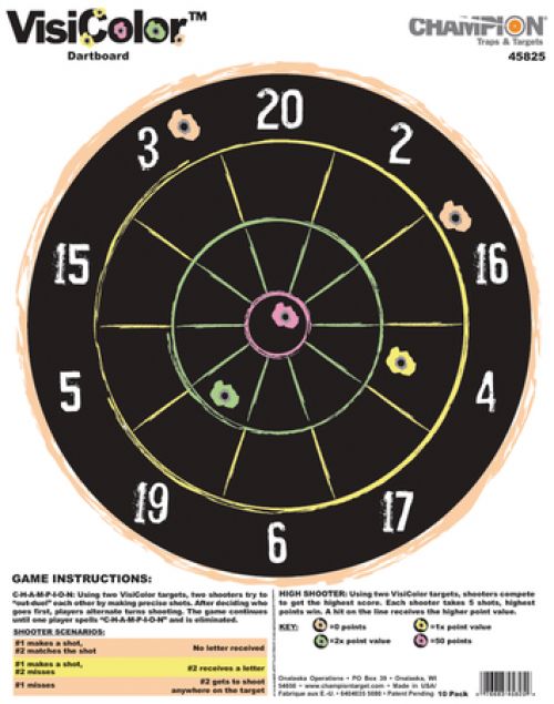 VisiColor Dartboard Target 10 Per Pack