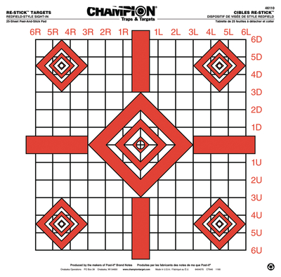 Re-Stick Targets Redfield-Style Precision Sight-In 16x15.75 Inch