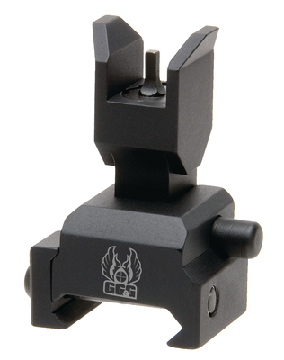 Spring Actuated Flip Up Front Sight For Tactical Forearms Black