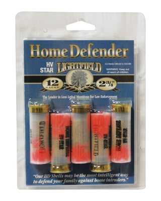 Lightfield Home Defender High Velocity Rubber Star Slug Less Lethal 12 Gauge Ammo 75 gr 5 Round Box