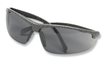 Black Label Arbitrator Tactical Glasses Black/Gray Frame with Carbon Fiber Pattern Smoke Lens