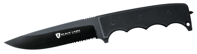 Black Label Stone Cold Spear G-10 Fixed Blade Knife 5.625 Inch Spear Point Blade Textured Black G-10 Handle Boxed