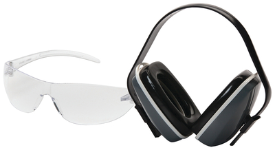 Alair Safety Glass/Earmuff Combo Clear Lens/Frame NRR22db Hearing Protection Black