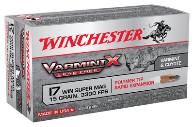 Varmint X Lead Free .17 WSM 15 Grain Polymer Tip 50 Rounds Per Box 10 Boxes Per Case
