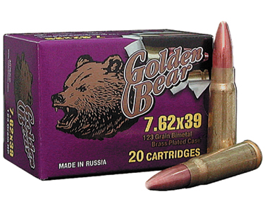 BEAR GOLDEN 7.62X39 123GR FMJ 20RD BOX