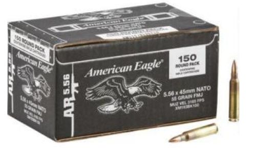 FED AMERICAN EAGLE 5.56 NATO 55GR FMJ BT 150