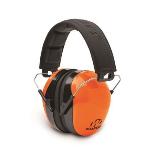 Walkers Passive Advanced Protection Muff Polymer 26 dB Over the Head Blaze Orange Ear Cups with Black Headband Adult