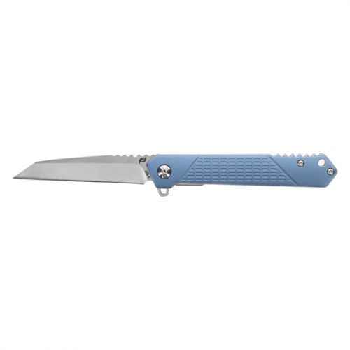 Schrade Inert Folding Wharncliffe Part Serrated Satin AUS-10A SS Blade Blue