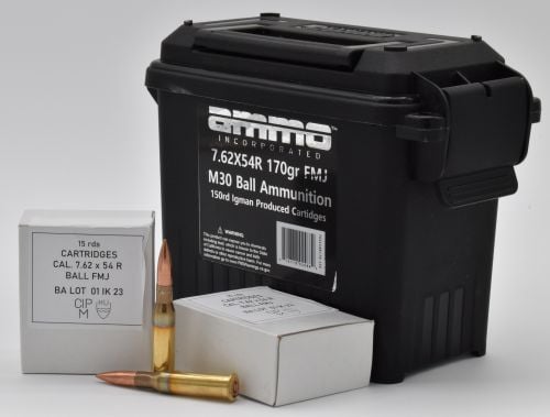 Ammo Inc 7.62X54R, 170 Grain, Full Metal Jacket M80 Ball, 150Rds/Can