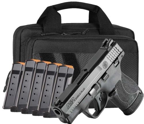 Smith & Wesson M&P9 Shield Plus 9mm Bundle, Savior Bag, 6 Magazines