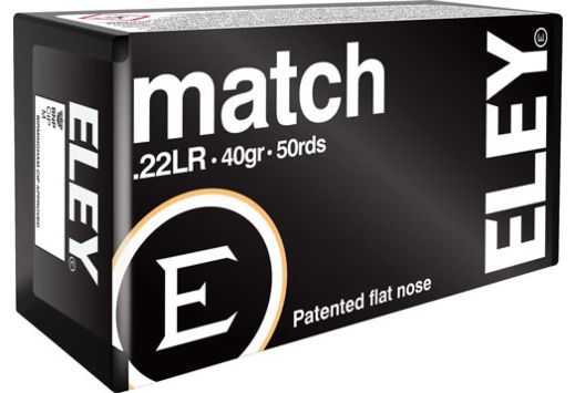 Eley Match Flat Nose 22 Long Rifle Ammo 50 Round Box