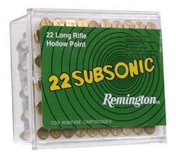 Rem Ammo 22LR HV HP Subsonic (100 rounds per box)