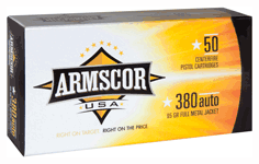 ARMSCOR AMMO .380ACP 95GR. FMJ - 380FMJ