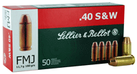 S&B AMMO .40SW 180GR. FMJ-RN - 50523 S&B AMMO .40SW 180GR. FMJ-RN - 50523