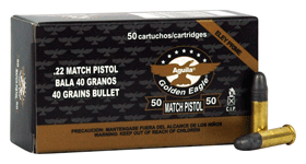 AGUILA AMMO .22 LR MATCH PISTOL - 1B222502-1 AGUILA AMMO .22 LR MATCH PISTOL - 1B222502-1