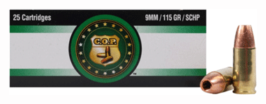 COP AMMO 9MM LUGER +P .115GR - COP9P115